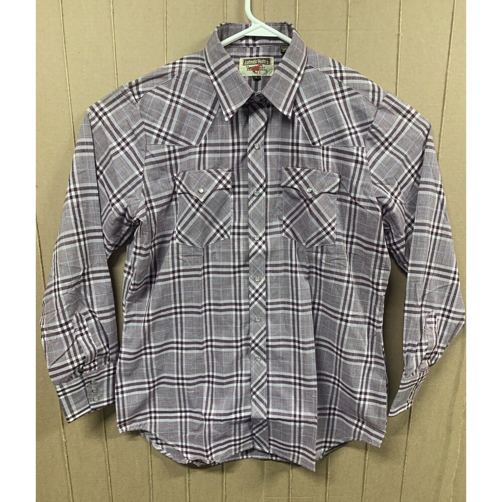 Vintage Youngbloods Western Pearl Snap Button Down; Mens Large; Purple; Cowboy